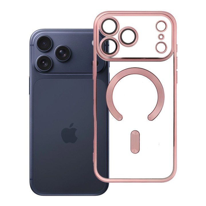 Case for iPhone 18 Pro Max / 17 Pro Max Electro Mag Cover compatible with MagSafe rose gold