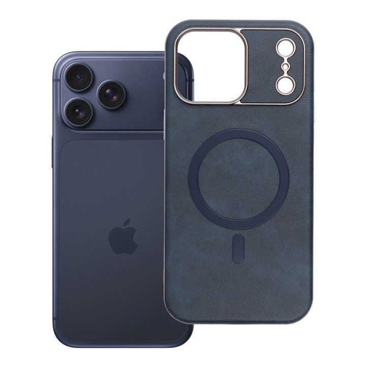 Case for iPhone 18 Pro Max / 17 Pro Max Gentleman Mag Cover compatible with MagSafe navy blue