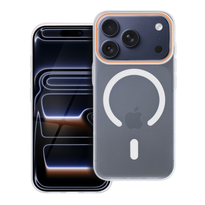 Case for iPhone 18 Pro Max / 17 Pro Max Go Orange MagSafe compatible transparent