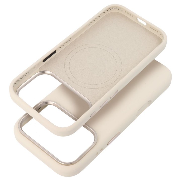 Case for iPhone 18 Pro Max / 17 Pro Max Forcell F-Protect Frame Premium MagSafe compatible antique white 0INT