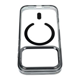 Case for iPhone 18 Pro Max / 17 Pro Max Frame Clear Hybrid Mag Cover compatible with MagSafe black