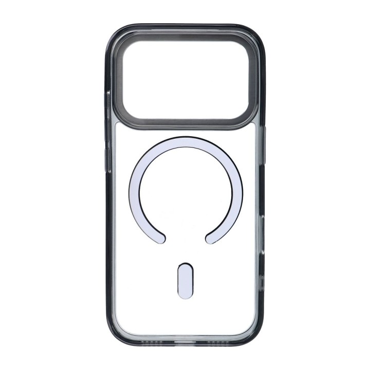 Case for iPhone 18 Pro Max / 17 Pro Max Frame Clear Hybrid Mag Cover compatible with MagSafe black