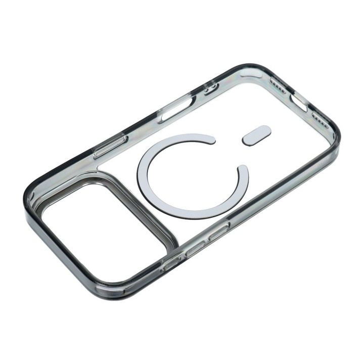 Case for iPhone 18 Pro Max / 17 Pro Max Frame Clear Hybrid Mag Cover compatible with MagSafe black