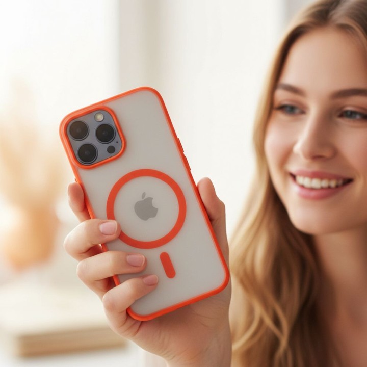 Case for iPhone 18 Pro Max / 17 Pro Max Flexline Mag Cover MagSafe compatible orange