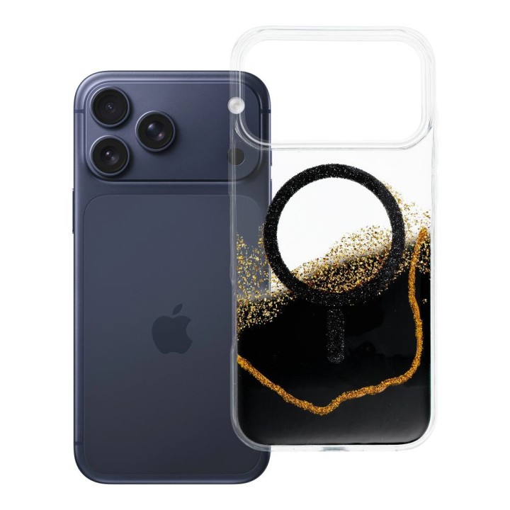 Чехол для iPhone 18 Pro Max / 17 Pro Max Golden совместимый с MagSafe черный