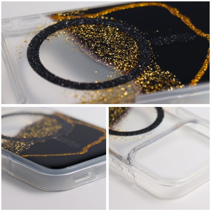 Чехол для iPhone 18 Pro Max / 17 Pro Max Golden совместимый с MagSafe черный