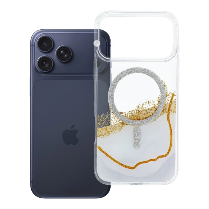 Case for iPhone 18 Pro Max / 17 Pro Max Golden compatible with MagSafe white