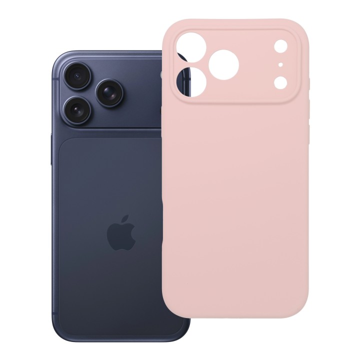 Чохол для iPhone 18 Pro Max / 17 Pro Max Silicone 2mm (big hole) пудрово-рожевий
