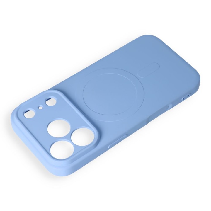 Case for iPhone 18 Pro Max / 17 Pro Max Silicone Mag Cover compatible with MagSafe (camera protection) light blue
