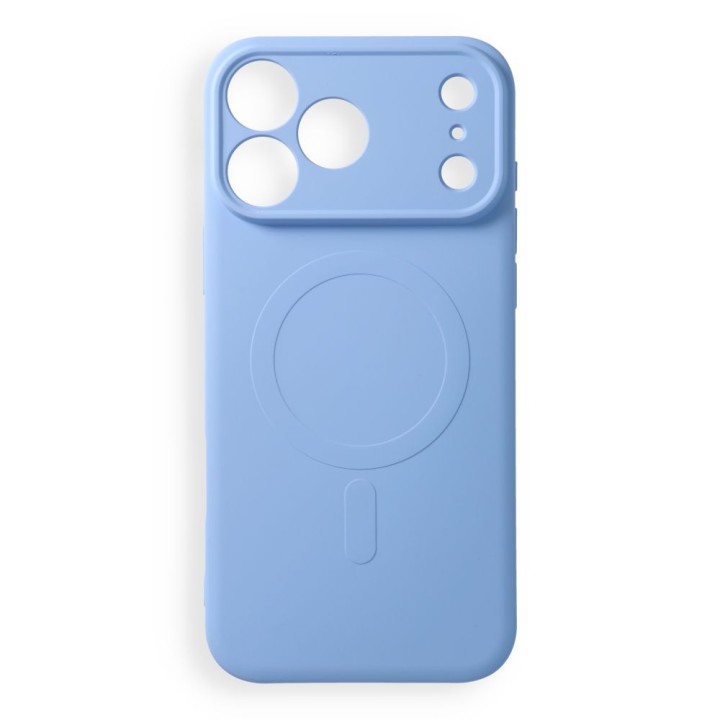 Чехол для iPhone 18 Pro Max / 17 Pro Max Silicone Mag Cover совместимый с MagSafe (camera protection) голубой