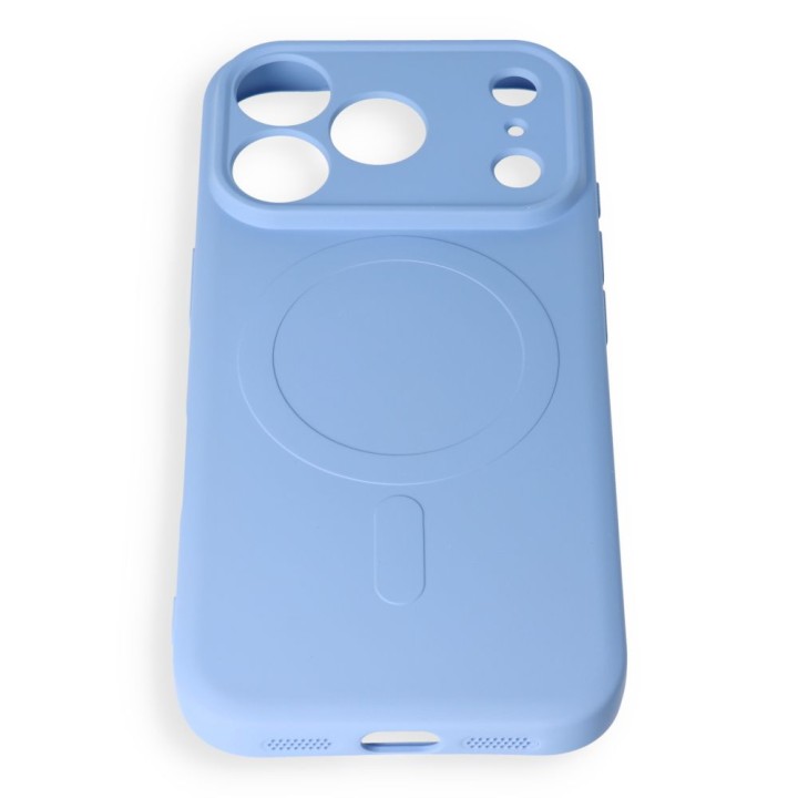 Case for iPhone 18 Pro Max / 17 Pro Max Silicone Mag Cover MagSafe compatible (camera protection) light blue
