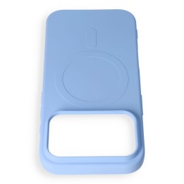 Чехол для iPhone 18 Pro Max / 17 Pro Max Silicone Mag Cover совместимый с MagSafe (big hole) голубой