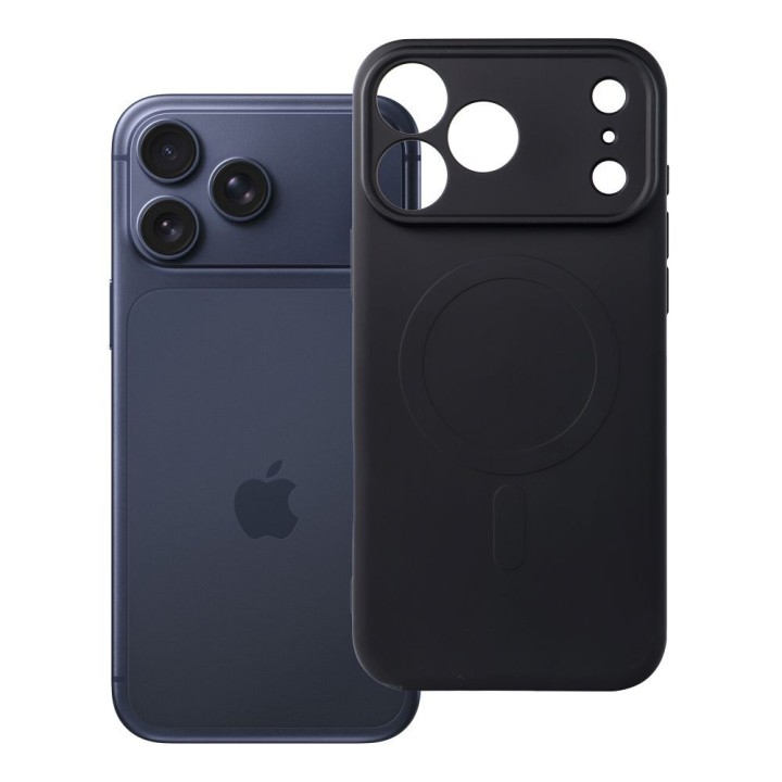 Case for iPhone 18 Pro Max / 17 Pro Max Silicone Mag Cover compatible with MagSafe (camera protection) black