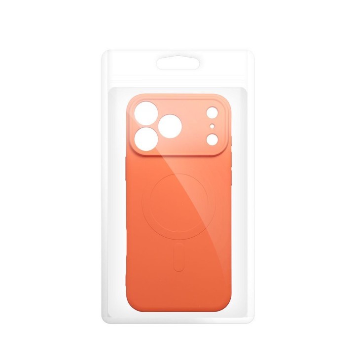 Case for iPhone 18 Pro Max / 17 Pro Max Silicone Mag Cover compatible with MagSafe (camera protection) orange