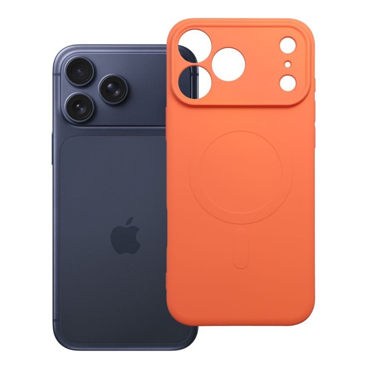 Case for iPhone 18 Pro Max / 17 Pro Max Silicone Mag Cover compatible with MagSafe (camera protection) orange