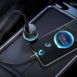 Автомобільний зарядний пристрій Hoco USB A + 2x USB C QC3.0 PD 37W + кабель USB C для C Z69A чорний