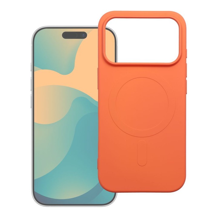 Case for iPhone 18 Pro Max / 17 Pro Max Silicone Mag Cover compatible with MagSafe (big hole) orange