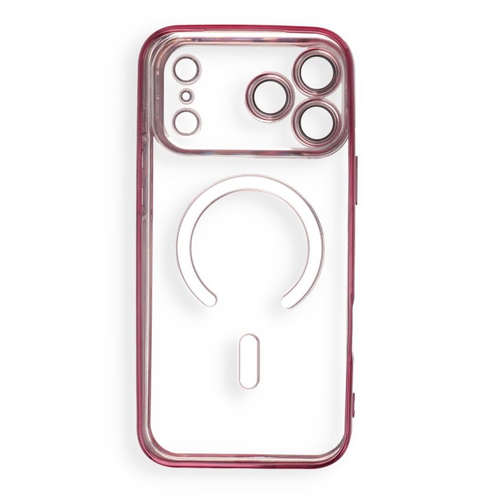 Case for iPhone 18 Pro / 17 Pro Electro Mag Cover compatible with MagSafe burgundy