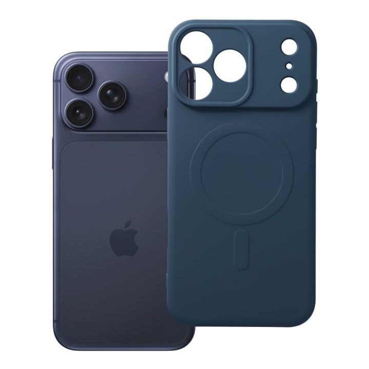 Case for iPhone 18 Pro Max / 17 Pro Max Silicone Mag Cover compatible with MagSafe (camera protection) navy blue
