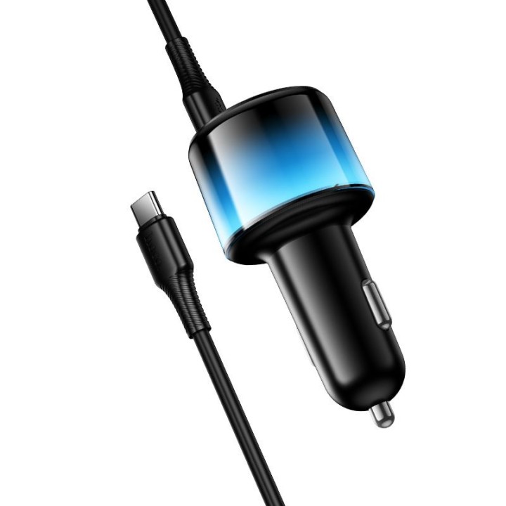Автомобільний зарядний пристрій Hoco USB A + 2x USB C QC3.0 PD 37W + кабель USB C для C Z69A чорний