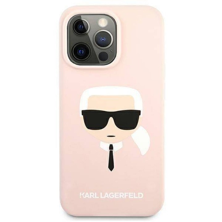 KARL LAGERFELD чехол для IPHONE 13 Pro KLHCP13LSLKHLP (Silicone K. Head) розовый