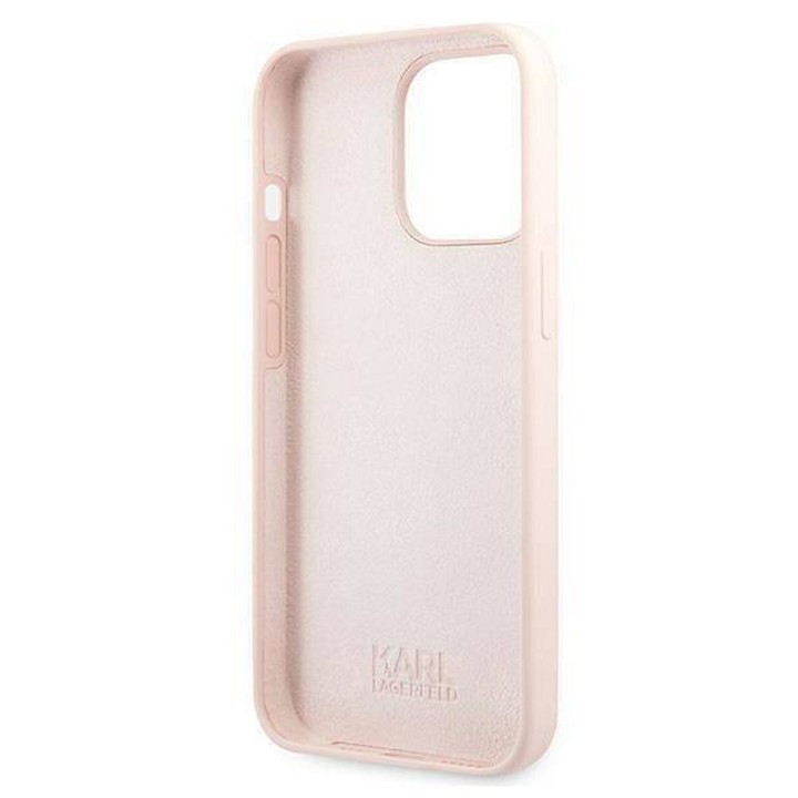 KARL LAGERFELD futerał do IPHONE 13 Pro KLHCP13LSLKHLP (Silicone K. Head) rózowy