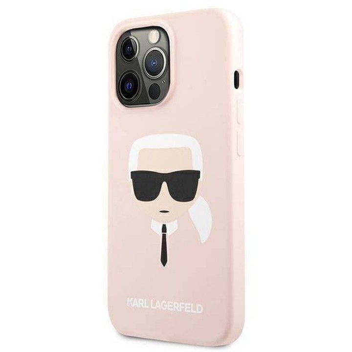 KARL LAGERFELD чехол для IPHONE 13 Pro KLHCP13LSLKHLP (Silicone K. Head) розовый
