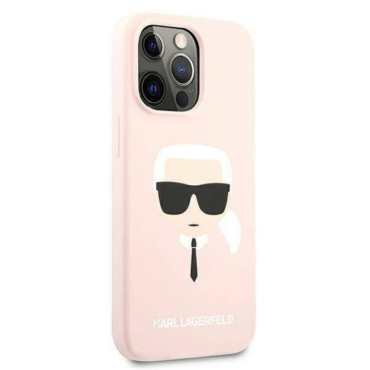 KARL LAGERFELD case for IPHONE 13 Pro KLHCP13LSLKHLP (Silicone K. Head) pink