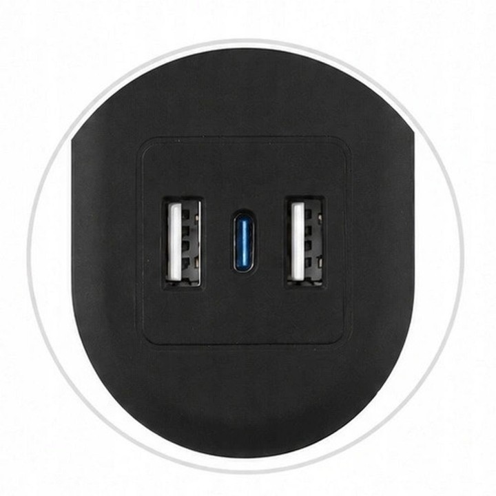 Power strip 4 sockets + 2 x USB A + USB C Art FU810 1,5 m black