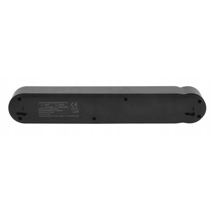 Мережевий фільтр 4 роз'єму + 2 x USB A + USB C Art FU810 1,5 m чорний