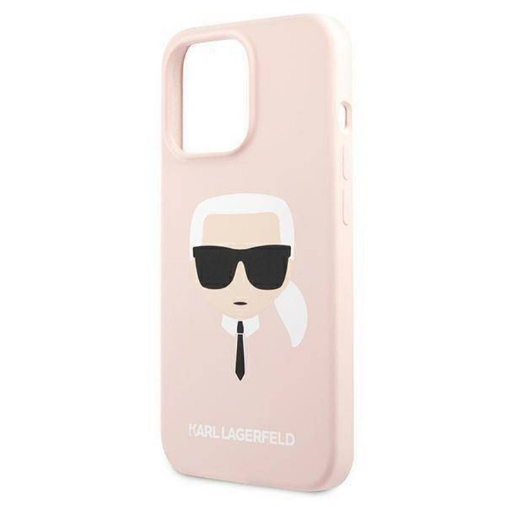KARL LAGERFELD чохол для IPHONE 13 Pro KLHCP13LSLKHLP (Silicone K. Head) рожевий