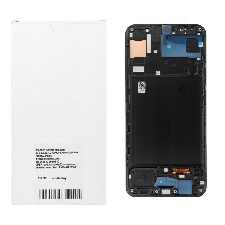 REWA LCD display for SAMSUNG A50 OLED black with frame