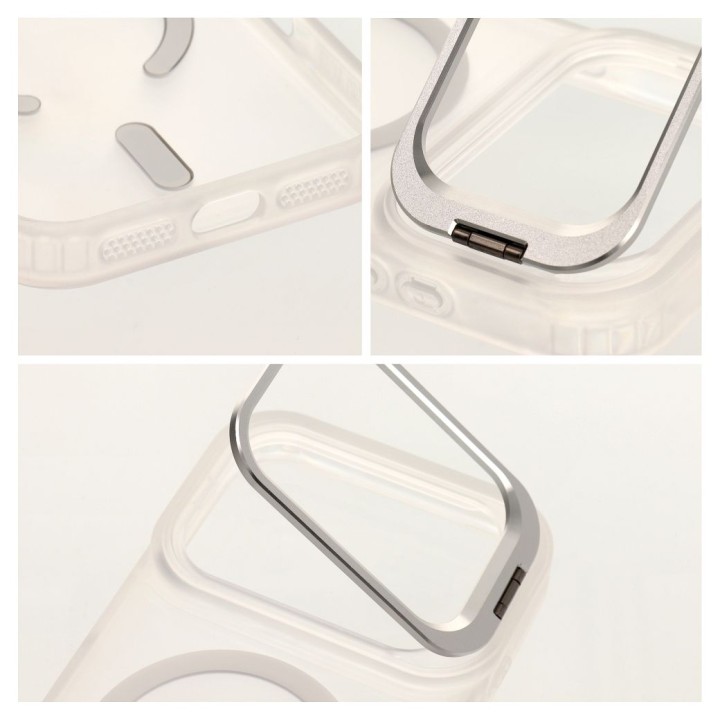 Etui na iPhone 18 Pro Max / 17 Pro Max Forcell F-Protect Shadow Stand Premium zgodne z MagSafe srebrne 0INT