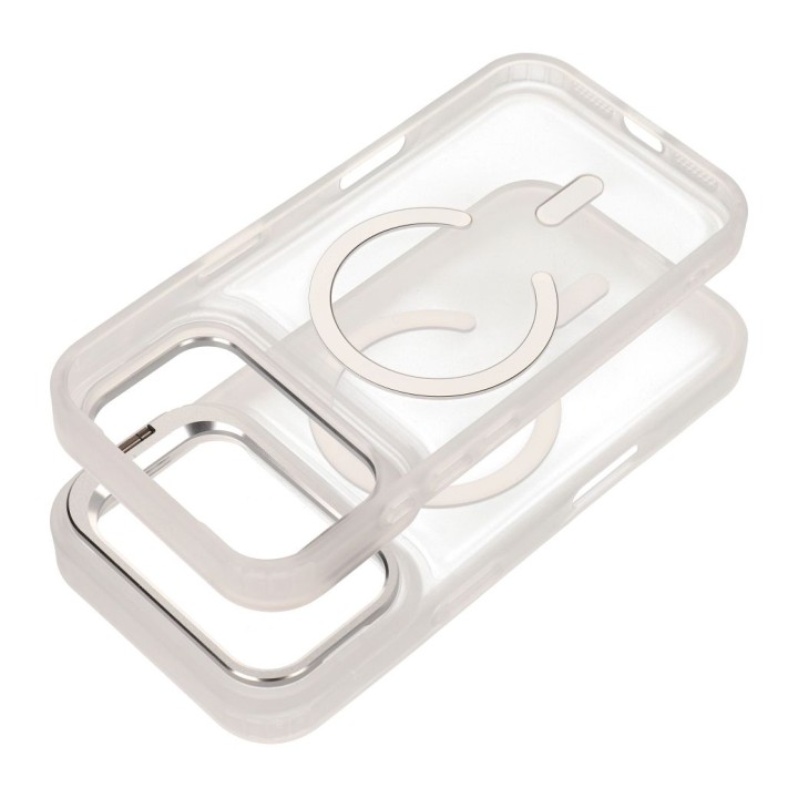 Case for iPhone 18 Pro Max / 17 Pro Max Forcell F-Protect Shadow Stand Premium compatible with MagSafe silver 0INT