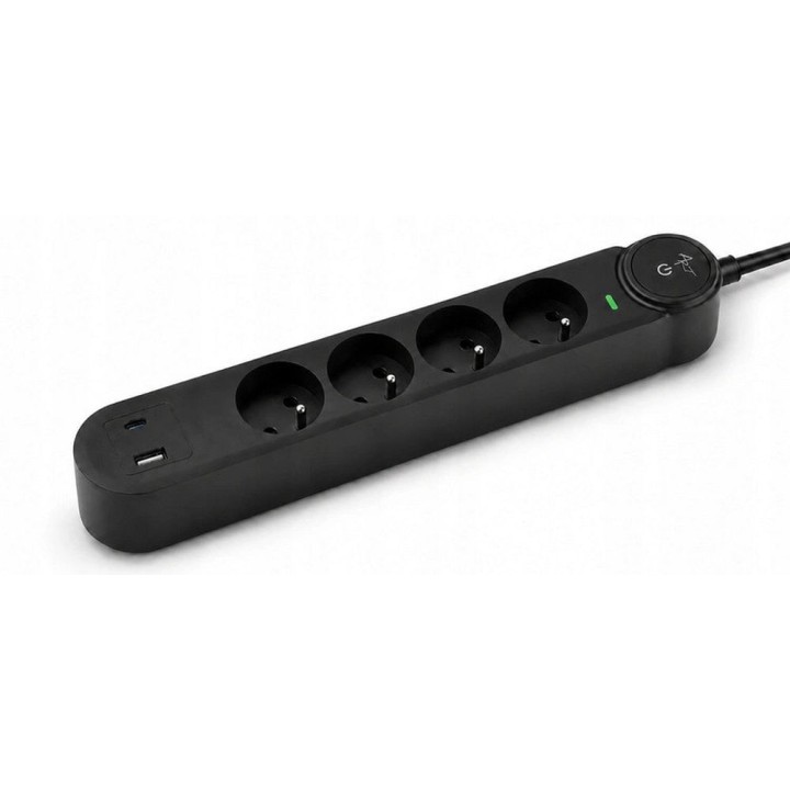 Power strip 4 sockets + USB A + USB C Art FU915 3 m black
