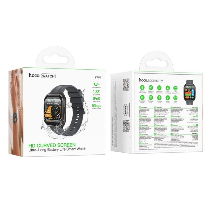 Smartwatch 1,83" IP68 with function calls Hoco Y44 black