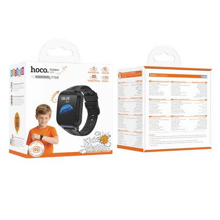 Smartwatch for kids 1,69" 4G GPS with function calls Hoco Y108 black