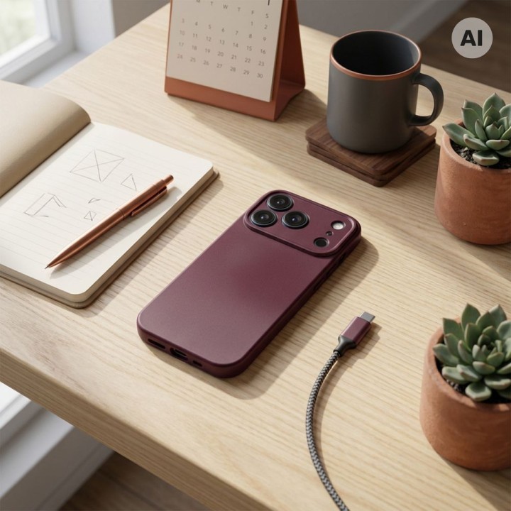 Case for iPhone 18 Pro Max / 17 Pro Max Metallic burgundy