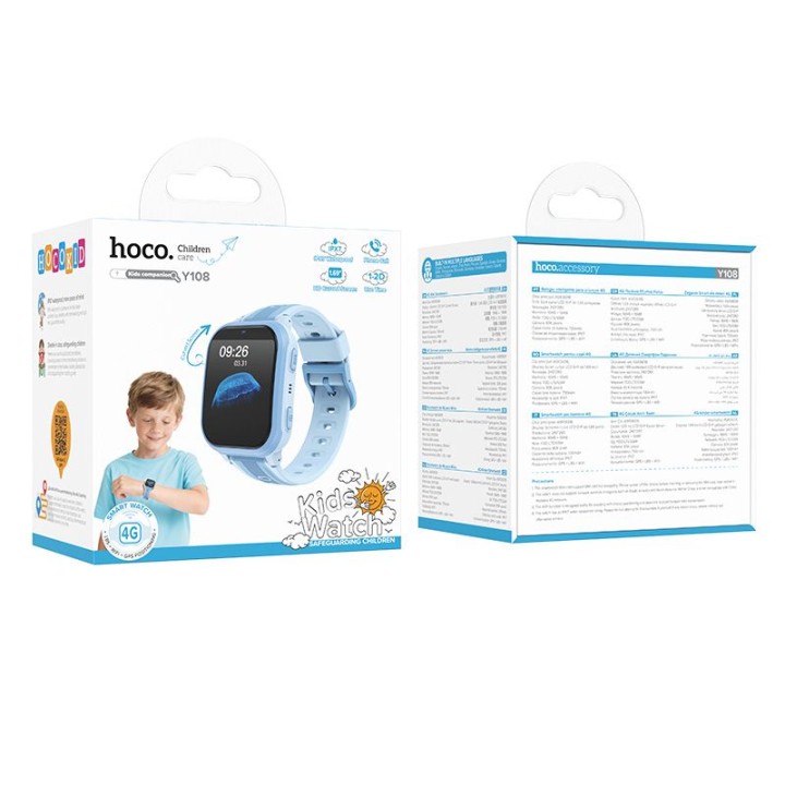 Smartwatch for kids 1,69" 4G GPS with calling function Hoco Y108 blue