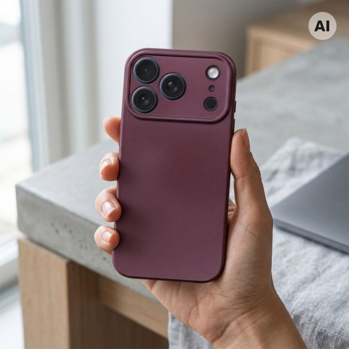 Чехол для iPhone 18 Pro Max / 17 Pro Max Metallic бордовый