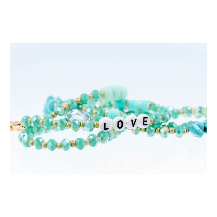 Phone lanyard, phone charm - STONE / cord length 82cm (41cm loop length) / neck strap - turquoise