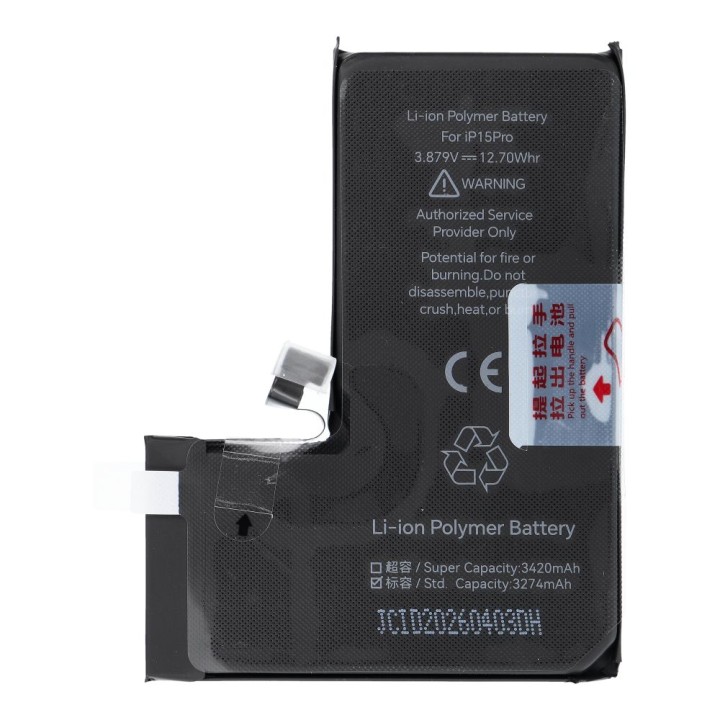 JCID Battery for iPhone 15 Pro (standard capacity)