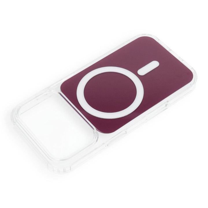 Case for iPhone 18 Pro / 17 Pro Clear Fusion Mag Cover compatible with MagSafe burgundy