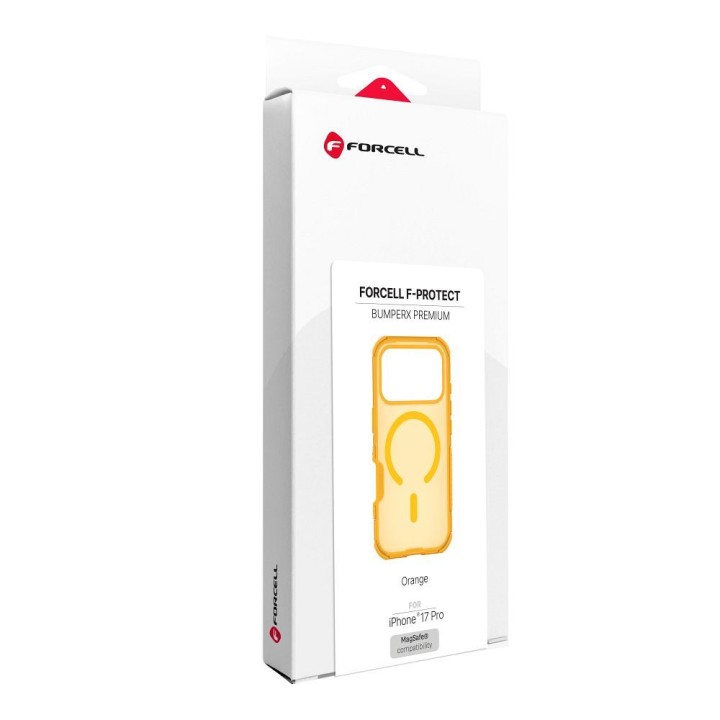 Case for iPhone 18 Pro / 17 Pro Forcell F-Protect BumperX Premium compatible with MagSafe orange 0INT