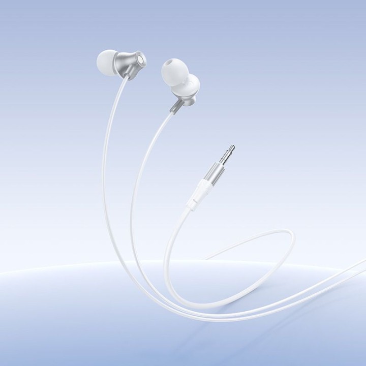 Wired in-ear headphones with microphone Jack 3,5 mm Hoco M119 silver