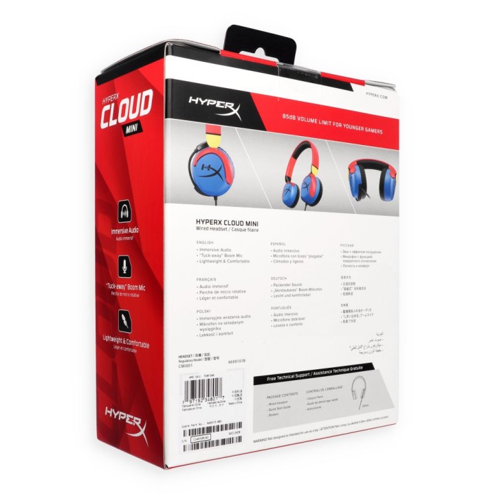 Headphones wired on-ear Jack 3,5mm with microphone for kids HyperX Cloud Mini Kids