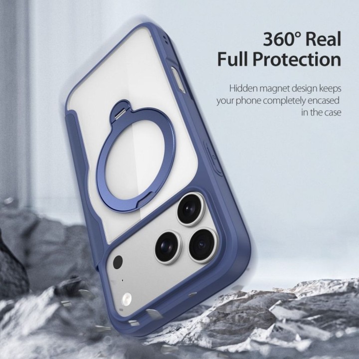 DUX DUCIS case SKIN X PRO compatible with MagSafe for iPhone 18 Pro Max / 17 Pro Max (Open Ring Version) navy blue