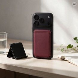 Магнітний чохол для картки сумісний із MagSafe MagWallet dark cherry