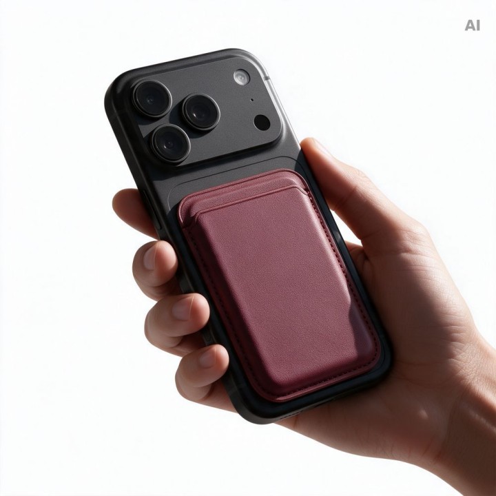 Магнітний чохол для картки сумісний із MagSafe MagWallet dark cherry