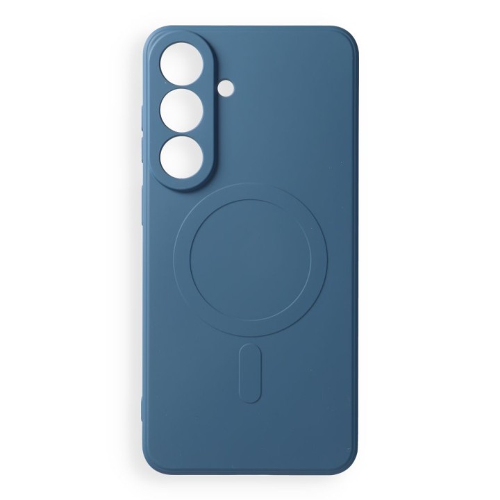 Чехол для Samsung S26 FE Silicone Mag Cover совместимый с MagSafe (camera protection) синий